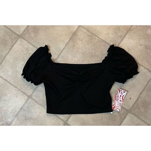 ROMWE Black Crop Top Small New - Picture 1 of 5
